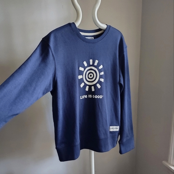 New Life is Good Navy Sunburst Sweatshirt Women's Small - Picture 10 of 10
